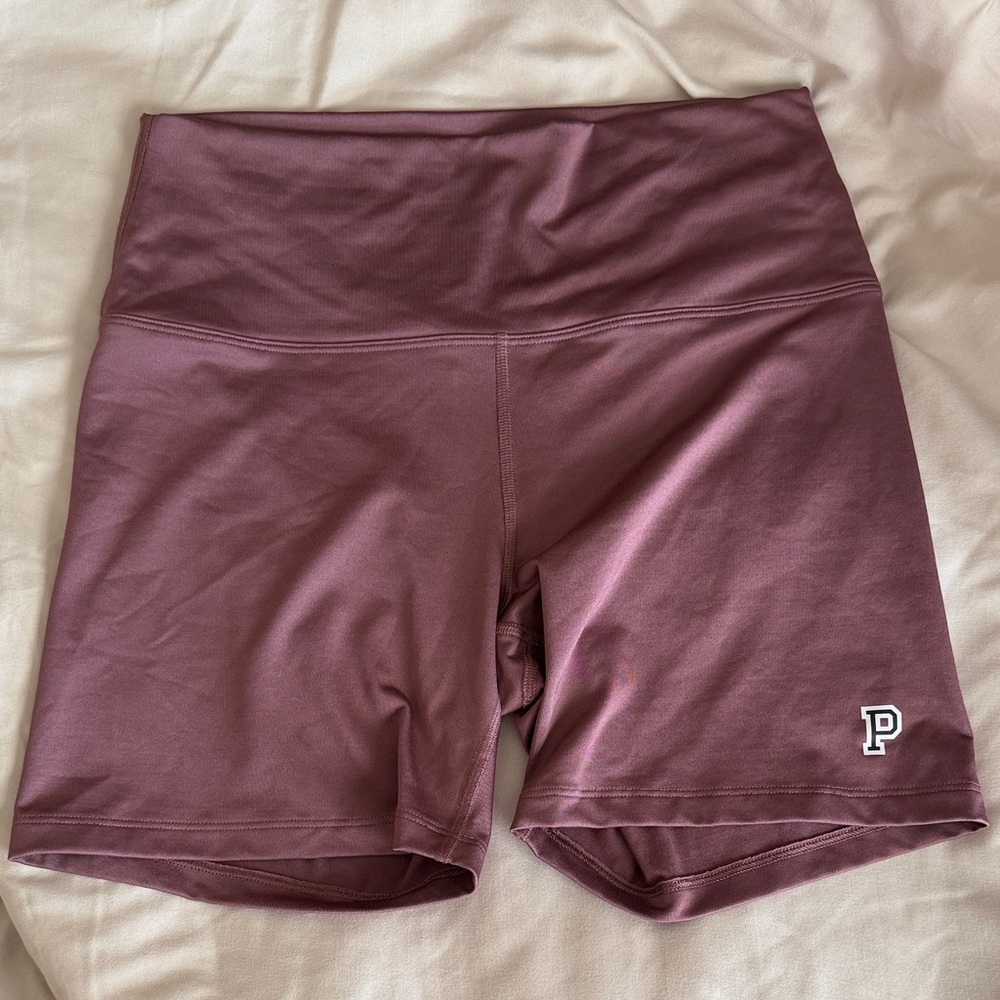 Women's High-Waisted Dusty Rose Biker Shorts